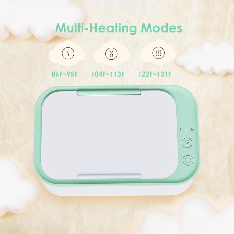 Kisdream Store Wipe Warmer Diaper Warmer Baby Wipe Warmer Dispenser: Wet Wipes Warmer Large Capacity - Wet Wipes Heater with Even Overall Heating Wipes Warmer for Newborn Wet Napkin Warmer for Wipes & Towel (Green) - Image 5